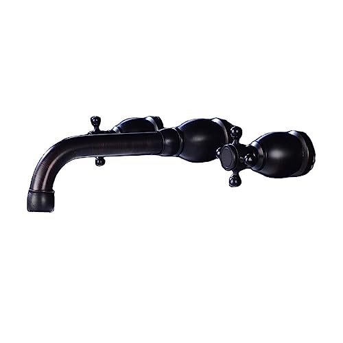 Grifo de lavabo antiguo negro empotrado que ahorra espacio y evita salpicaduras