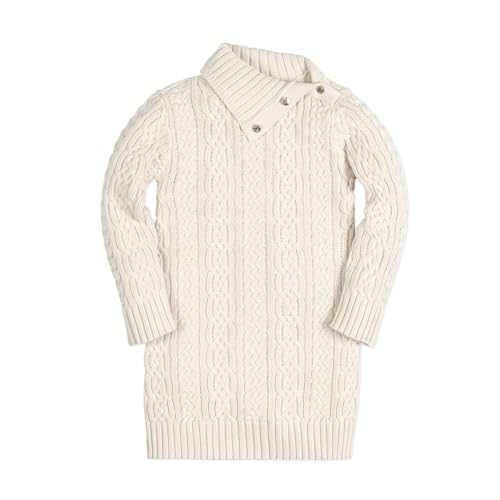 Image of Cable Knit Turtleneck Sweater Dress by Hope & Henry Girl