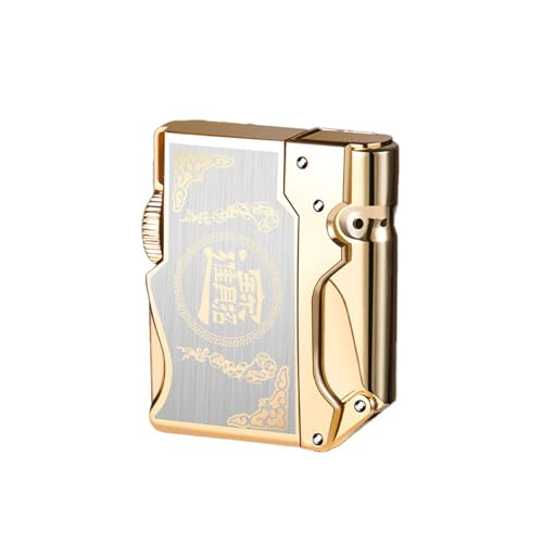 Encendedor de gas vintage recargable en metal resistente al viento 2