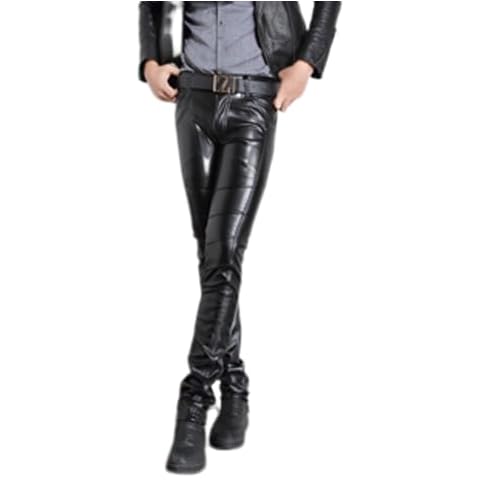 Tino Kino Men's Faux Leather Biker Pants Cover