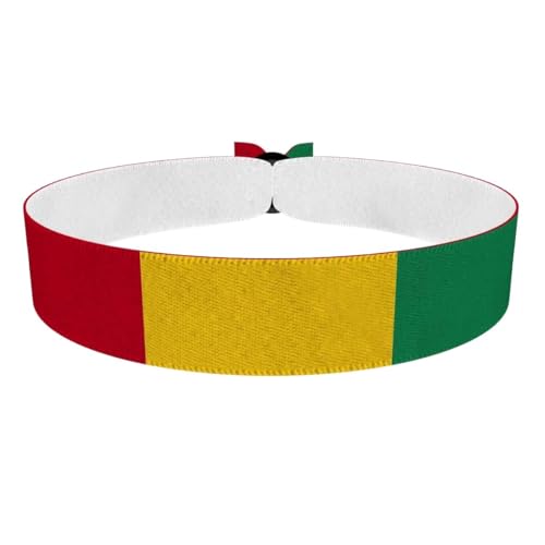 Druck-Palast Bracelet Guinée - Manchette en satin imperméable - Accessoire de mode unisexe - Idées de cadeaux pour la Coupe du Monde - Lien de supporter aux couleurs de la Guinée