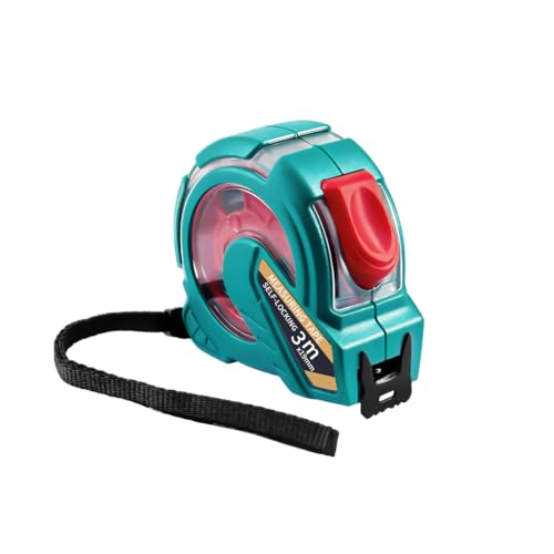 Teronbeta Flexómetro 3 m x 19 mm Cinta Métrica Profesional Clase II Precisión con Caja ABS y Cubierta de Goma, Freno y Pinza de Cinturón