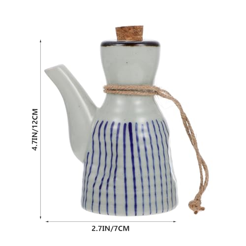 Aceitera de cerámica y madera con diseño único de estilo simple 3