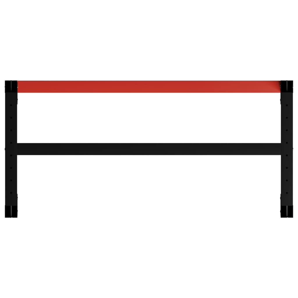 Generic Metalowa Rama Stołu Warsztatowego Czarno-czerwony stół Warsztatowy do Warsztatu Garażowego (80 X 57 X 79 cm) (120 x 57 x 79 cm)