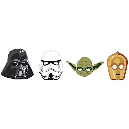 Masques en papier Star Wars amscan 360409, d&eacute;guisement anniversaire galaxie