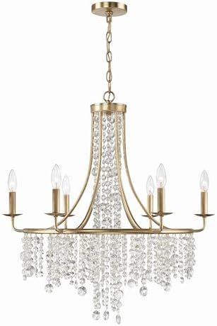 Crystorama Gabrielle 6 Light Antique Gold Chandelier