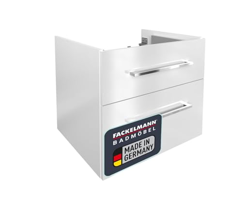FACKELMANN Waschtischunterschrank Oxford/Badschrank mit Soft-Close-System/Maße (B x H x T): ca. 60 x 50,9 x 48,8 cm/hochwertiger Schrank fürs Bad mit 2 Schubladen/Korpus: Weiß/Front: Weiß