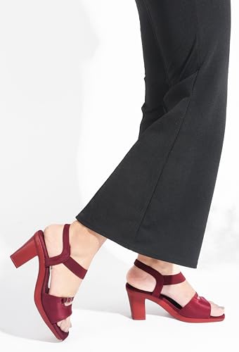 Image of JM LOOKS Women's Block Heel Sandals | Stylish Open Toe Dress Sandals with Double Strap & Buckle Detail | Comfortable Slip-On for Party Prom Date Night