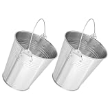 Cabilock 2 Stück Pack Grilleimer für Draußen aus Verzinktem Eisenblech Grillölbehälter zum Auffangen von Fett Leicht zu Reinigen für Outdoor Cooking und Picknicks