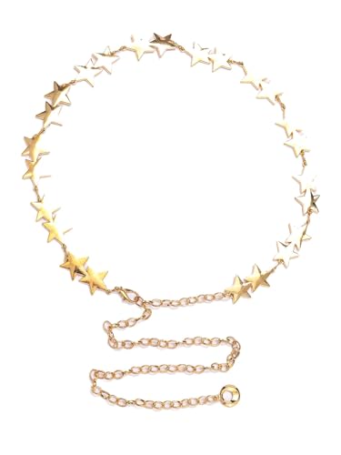 Pooyikoi Star Chain Belt Silver Belts for Women Punk Gold Star Belt Dresses Jeans Waist Chain Belt Y2k Body Jewelry3