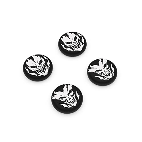 PlayVital Joystick Caps für PS5,Stick Aufsätze für PS4,Kappen für Xbox Series X&S,Thumbstick Schutzkappen Zubehör für Xbox One,Analog Stick Kappen für Switch Pro Controller(Feuer-Dämonen) Cover