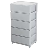 JEJアステージ(JEJ Astage) 収納ケース デコニー シーヴォ 5段 ワイド ライトグレー簡単組立 日本製 幅54×奥行41.5×高さ106.1cm