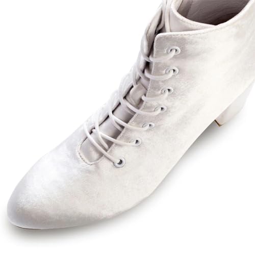 XYD Women Brides Almond Toe Ankle Boots Block Chuny Low Heel Lace-up Side Zip Elegant Booties Shoes for Wedding2