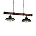 Lámpara colgante EGLO OLDBURY, lámpara colgante vintage con 2 bombillas de estilo industrial, lámpara colgada de acero y madera, color negro, marrón rústico, casquillo E27, L 86 cm