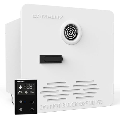 Image of CAMPLUX RV Tankless Water Heater, 65,000 BTU Hot Water Heater with Mixing Tank, 2.64GPM RV Water Heater with Door and Remote Controller, High Altitude Performance, Ideal for RVers' Everyday Use, White