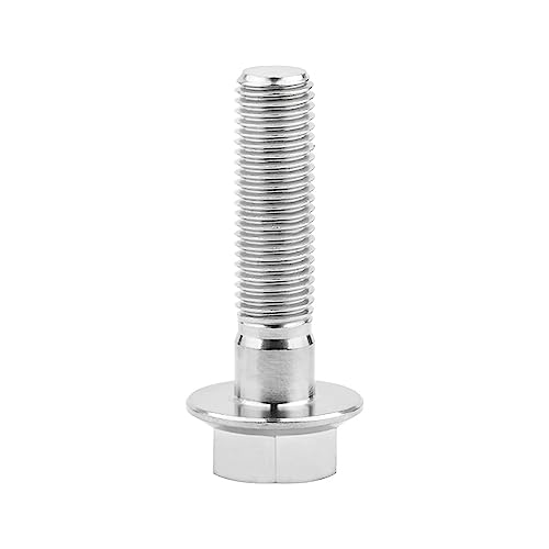 Image of Ti Screws M10 x 20 25 30 35 40 45 50 55 60 65 70 75 80 90 100mm 1.25 Pitch Titanium Flange Hex Bolt Pack of 4 (Silver, M10x40mm)