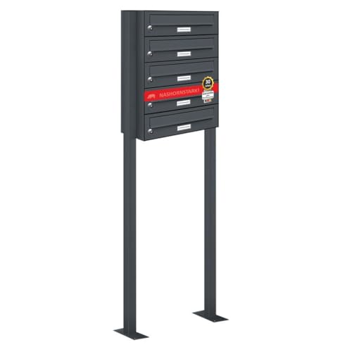 AL Briefkastensysteme 5er Briefkasten als Standbriefkasten, 5 Fach...