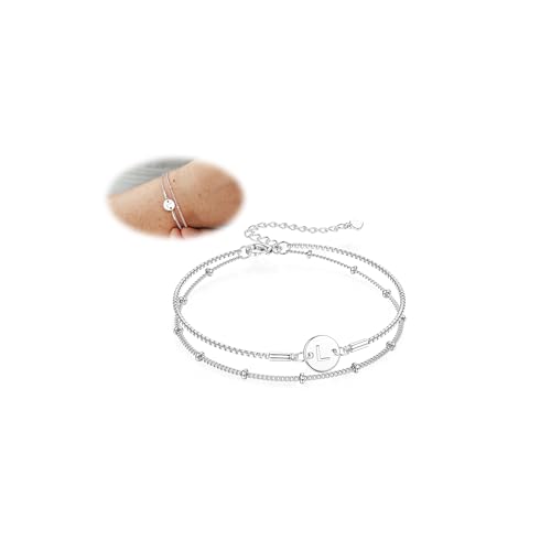 BodyBonita Pulsera de Capas para Mujeres con Letras Delicadas L Pendiente...