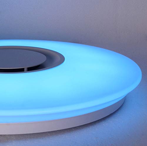 Horevo Upgrade 15 Inch Dimmable Led Music Ceiling Light With Bluetooth Speaker 24W, Bluetooth Control Via Smart Phone App, Flush Mount Ceiling Light Family Bedroom (Remote Includes) #TOP7