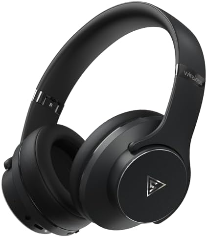DOQAUS Auriculares Inalámbricos Bluetooth, 3 Modos EQ, 90 Horas de Reproducción, Bluetooth 5.3 Cascos Bluetooth Auriculares Inalámbricos con Micrófono y 40mm Controlador,para Móviles/TV/PC/Hogar-Negro
