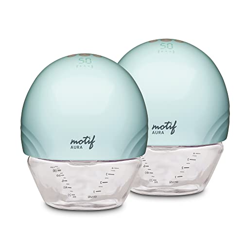 Image of Motif Medical Aura Hands Free Portable Breast Pump, Wearable Double Breast Pump - Lightweight, Wireless, Battery Operated,12 Suction Levels, Holds 4+ oz, Pairs with App