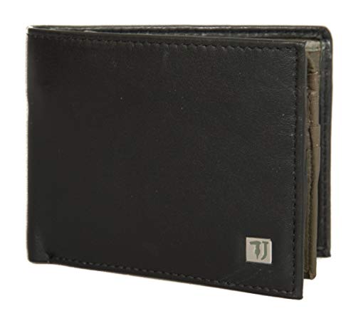 Wallet man leather 8CC + coin TRUSSARDI JEANS article 71P002B FLAP + COIN POCKET
