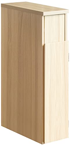 ゴミ箱 ダストボックス ごみ箱 30L 30リットル 木製 スリム おしゃれ プッシュ式 キャスター付き 縦型 木目調 幅17cm 高さ80cm ナチュラル