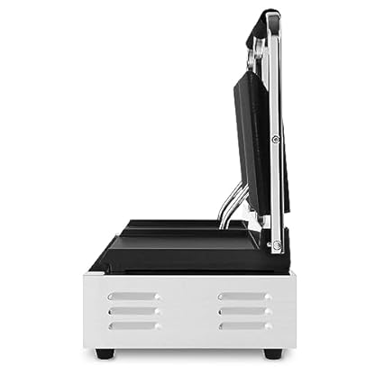 VERTES Kontaktgrill doppelt, Gusseisen Grillplatte oben gerillt/unten flach, 3600 W Gastro Multigrill für Fladenbrot, Fleisch, Gemüse, Sandwich, Edelstahlgehäuse, regelbar 0-300°C, teflonbeschichtet – Bild 5