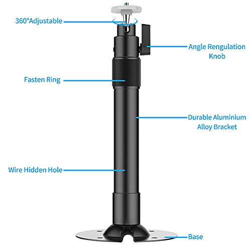 Tuimen Projector Ceiling Mount, Universal Projector Mount 10.23" - 15.74" Extendable Projector Wall Mount Or Bracket With 360° Adjustable Projection Angle, 2 Adapters For Different Mounting Holes #TOP1