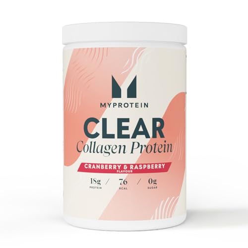 Myprotein Clear Collagen Protein Powder | Cranberry & Raspberry - 30 Servings | 18 g Hydrolysed Collagen Peptides | Juice‑Style Clear Protein Drink | Zero Fat & Sugar | Muscle Growth & Skin Health