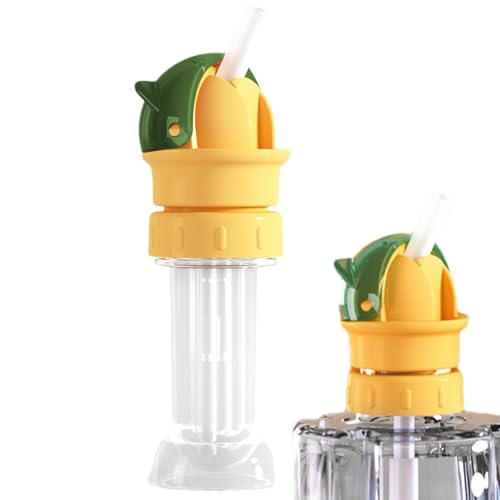 Dtharen ウォーターボトルトップアダプター、ウォーターボトル注ぎ口アダプター,ウォーターボトル注ぎ口アダプターストロー付きシリコンウォーターボトルアダプター - ほとんどの標準ボトル用ボトルトッパー注ぎ口、子供用ウォーターボトルトップ