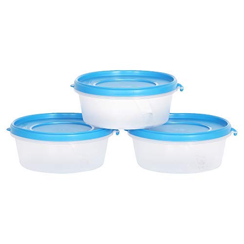 Image of Cutting EDGE Nesterware 500ml Round Stackable Food Container (Set of 3,) | BPA-free plastic, stackable design, leak-proof, kitchen storage, pantry, fridge, meal prep, reusable, travel use