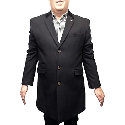 Mens Lambretta Overcoat (44, Black) Cover