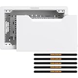 Perlegear 9″ in-Wall Media Box, Electrical Box, Recessed Outlet Box and Media Enclosure for One Connect Box & Network Switches, Cable Management Kit with Cutting Template, Dust Bag & Drywall Saw