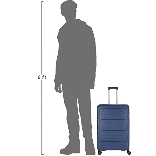 Image of Aristocrat Jude 56Cm Polyester Hard-Sided Small Cabin Spinner Luggage Trolley Bag with 8 Wheels (Blue)