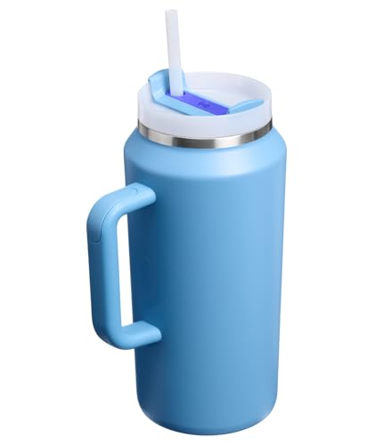 Image of STANLEY Quencher H2.0 Tumbler with Handle and Straw 64 oz | Flowstate 3-Position Lid | Cup Holder Compatible for Travel | Insulated Stainless Steel Cup | BPA-Free | Blue Sky