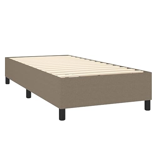 Boxspringbett mit Matratze, Taupe 90x200 cm, Stoffbezug, Taschenfederkern, Komplett-Set für Schlafzimmer, bequemes Bettgestell – Bild 5