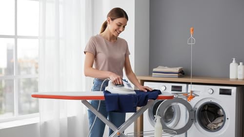 Image of Jaimini Iron Table for Ironing Clothes | Multi-Function Ironing Table for Home - Adjustable & Foldable with Wire Holder | Removable Cover of Press Stand | 43 X 15 Inches Board Surface