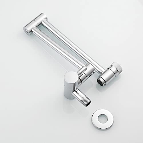 Robinet de cuisine avec bras double joint rétractable en nickel