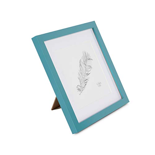 Classic by Casa Chic - Quadratischer Bilderrahmen - English Green / Teal - 25x25 cm - mit bruchfestem Sicherheitsglas - mit Passepartout 17,5x17,5 cm - Rahmenbreite 2cm Cover