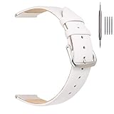EACHE White Leather Watch Band Classical Thin Leather Watch Replacement Straps for Women 18mm