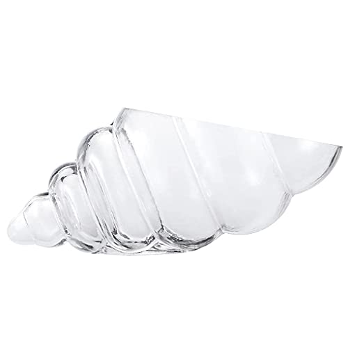 Mdluu Glass Shell Vase, 11-Inch Seashell Potpourri Holder, Large Decorative Conch Bowl For Shell Collection Display, Sea Glass, Air Plant #TOP1