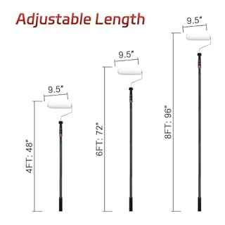 Rouleau à Peinture, 70-110cm 2 en 1 Kit de Rouleaux à Peinture avec Perche Télescopique Réglable, Kit de Peinture Professionnel en Acier Inoxydable Adapté à Peinture Murale, Peinture, Décoration