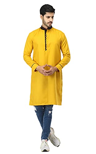 Image of Leriya Fashion Men's Slub Cotton pathan Suit Kurta