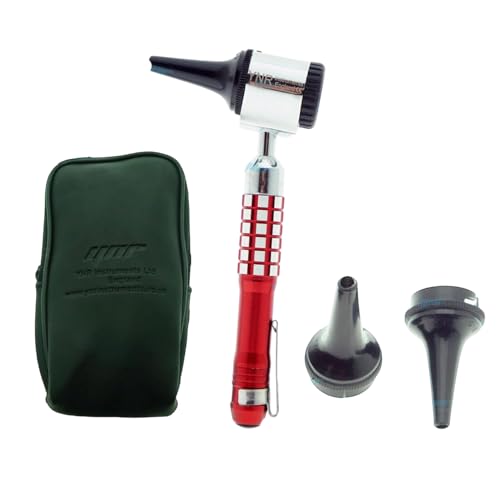 YNR Mini Penscope Ear Otoscope - Scope Diagnostic Examination, ENT Ear Scope, Ear Otoscope with Light | (Red)