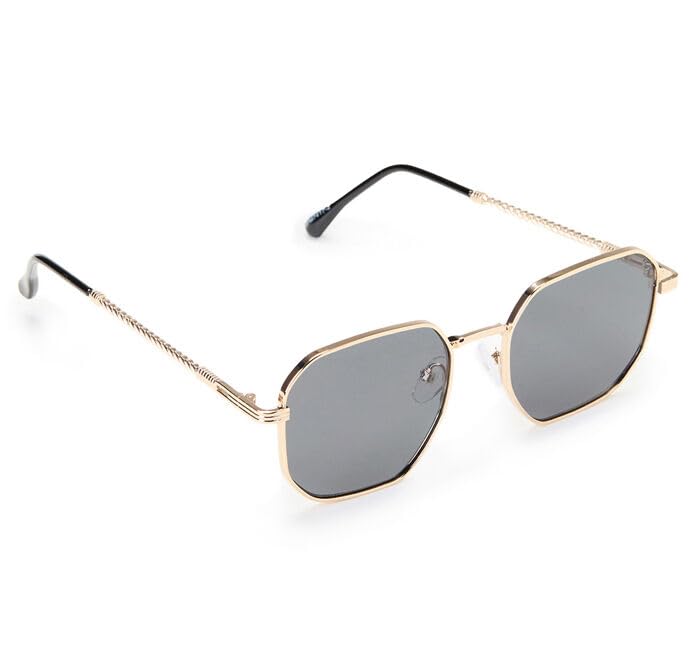 PacSun Men's Gold Metal Rectangle Frame Sunglasses