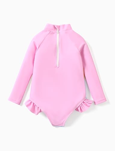 Image of Disney Frozen Stitch Princess Minnie Mouse Girls Swimsuit Long Sleeve Rashguard UPF 50 One Piece Bathing Suit Size 3M-13Y