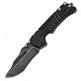 Klappmesser 7.9' Scharfes Klein Taschenmesser metall aus edelstahl, schwarzes Abs, Praktisch Rutschfest, Outdoor Edc Messer Survival Jagdmesser, tragbare camping messer, einhand messer tanto mit clip