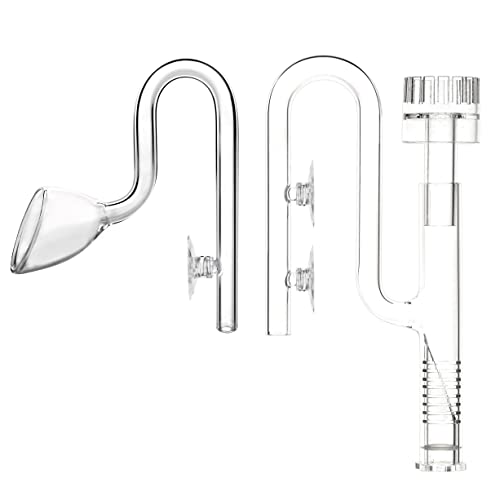 Jardli Glass Lily Pipe Mini Outflow & Inflow With Surface Skimmer 10Mm For 9/12Mm Tubing - Nano Aquarium Planted Tank Aquascaping #TOP15