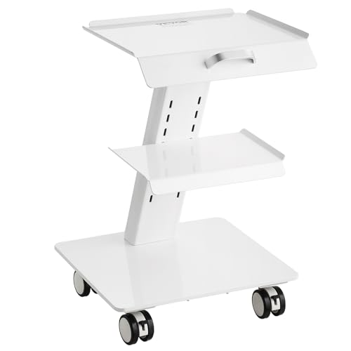 Image of VEVOR Trolley Cart with Swivel Wheels, 3-Layer Mobile Esthetician Cart, Steel Metal Rolling Tray for Lab, Clinic, Beauty and Salon, 220 lbs Weight Capacity